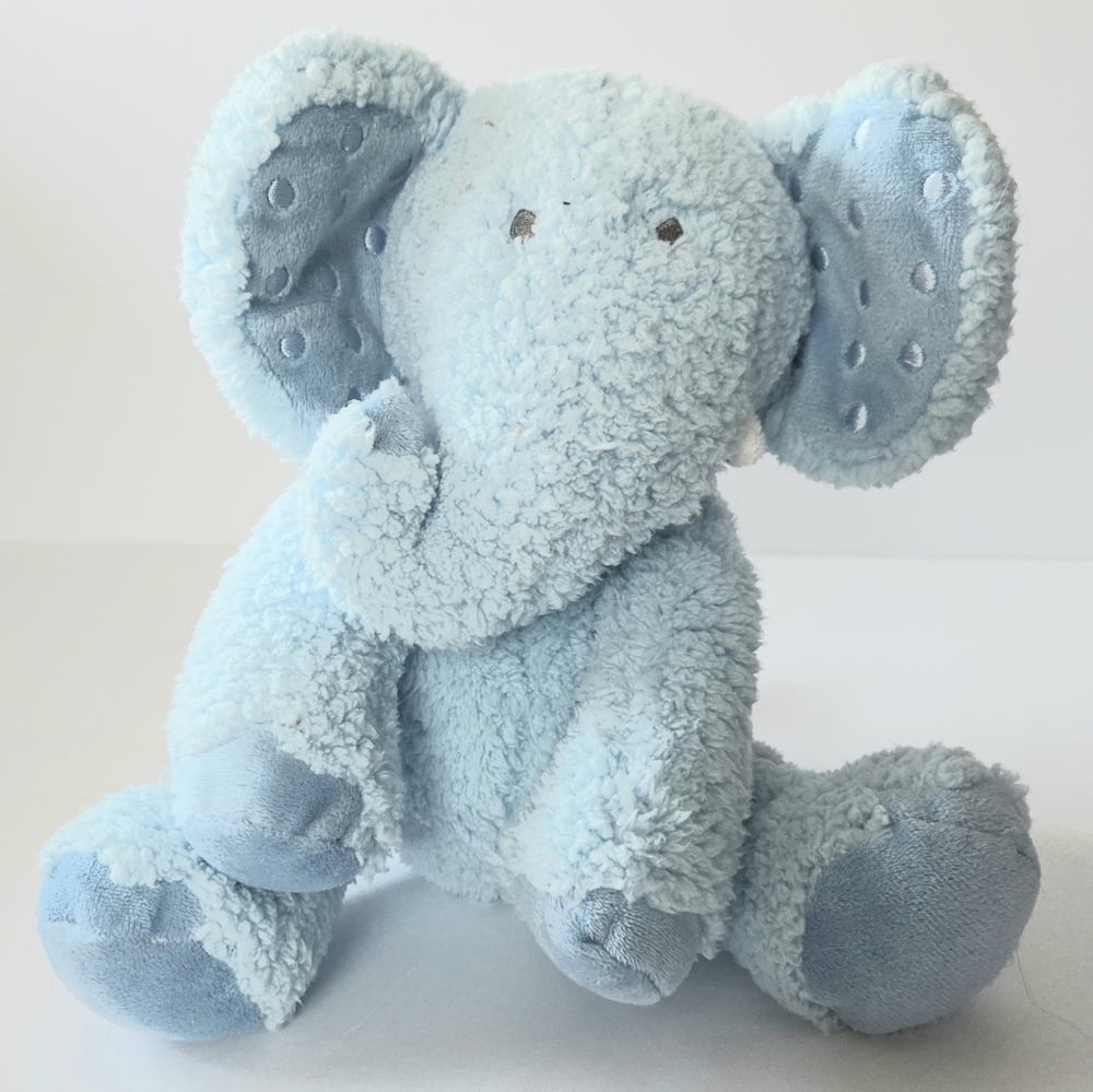 HALLMARK LIL' DEWBERRY BLUE PLUSH ELEPHANT, EMBROIDERED EYES, STUFFED ANIMAL